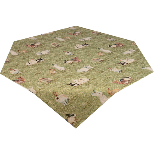Gobelin Mitteldecke Hasen im Garten 85x85 cm