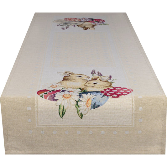 Gobelin Tischband Hasen-Freundschaft 45x140 cm