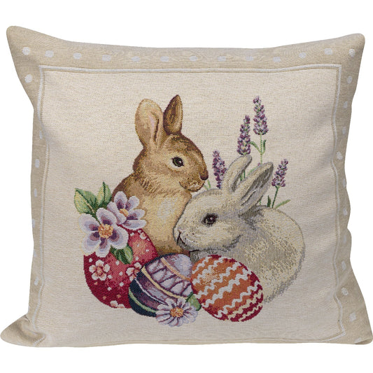 Gobelin Kissenhülle Hasen-Freundschaft 45x45 cm