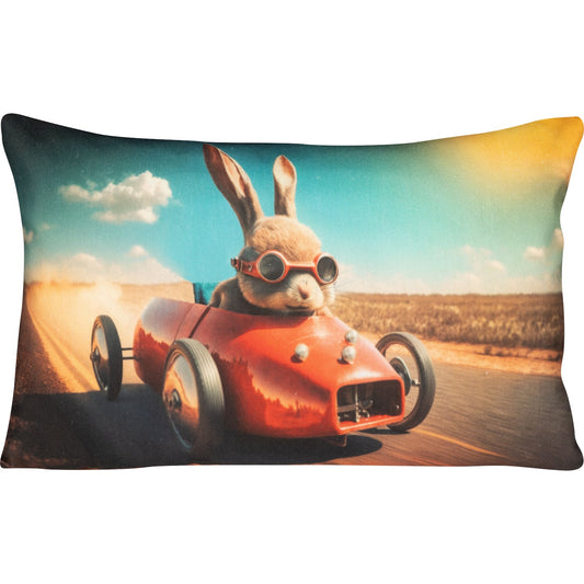Wendekissenhülle Hase im Rennauto 40x60 cm