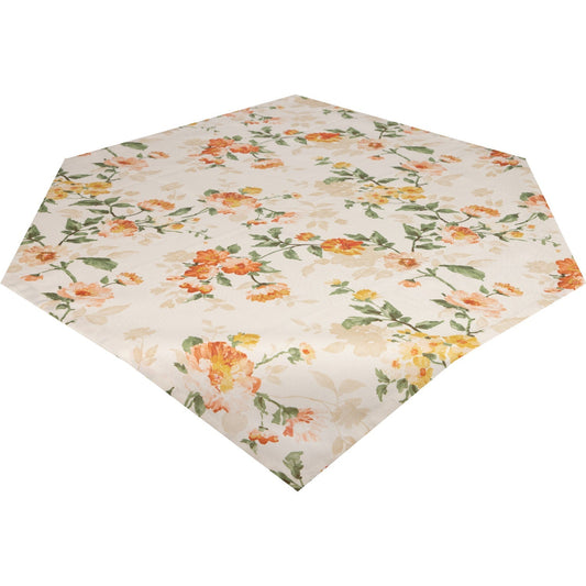 Baumwoll Mitteldecke Zweige und orange Blüten 85x85 cm