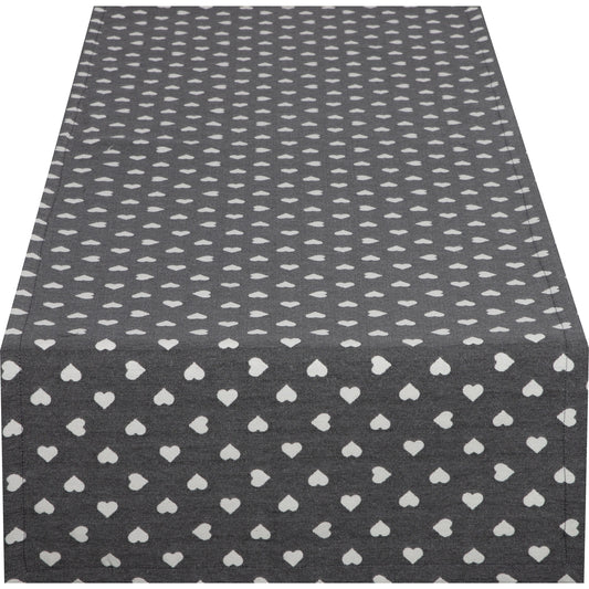 Jacquard Tischband Lieblingsplatz grau 50x150 cm