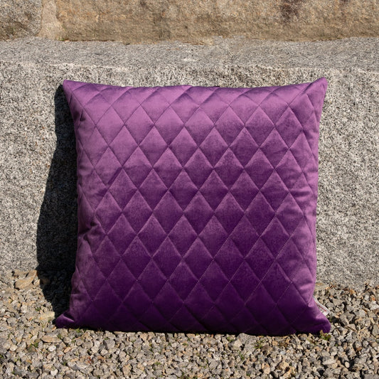 Edel-Samt Kissenhülle beere gesteppt 48x48 cm