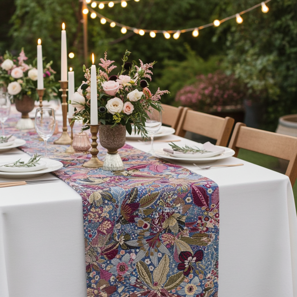 Tischband Blumenmuster 50x150 cm