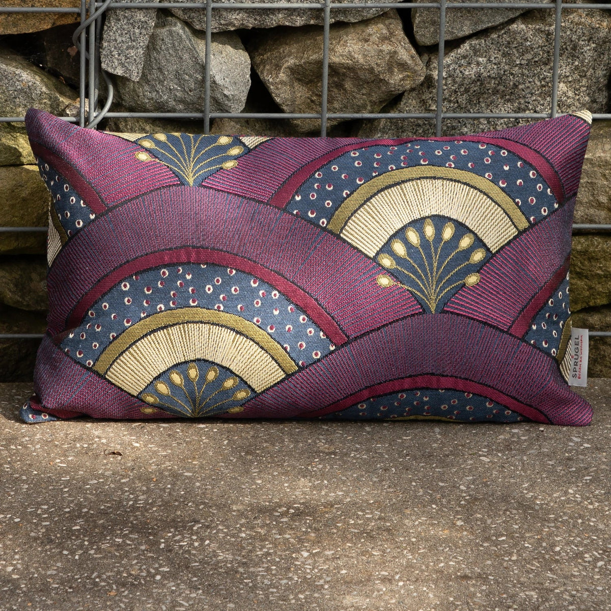 Jacquard Kissenhülle Glamour Fächer 30x50 cm