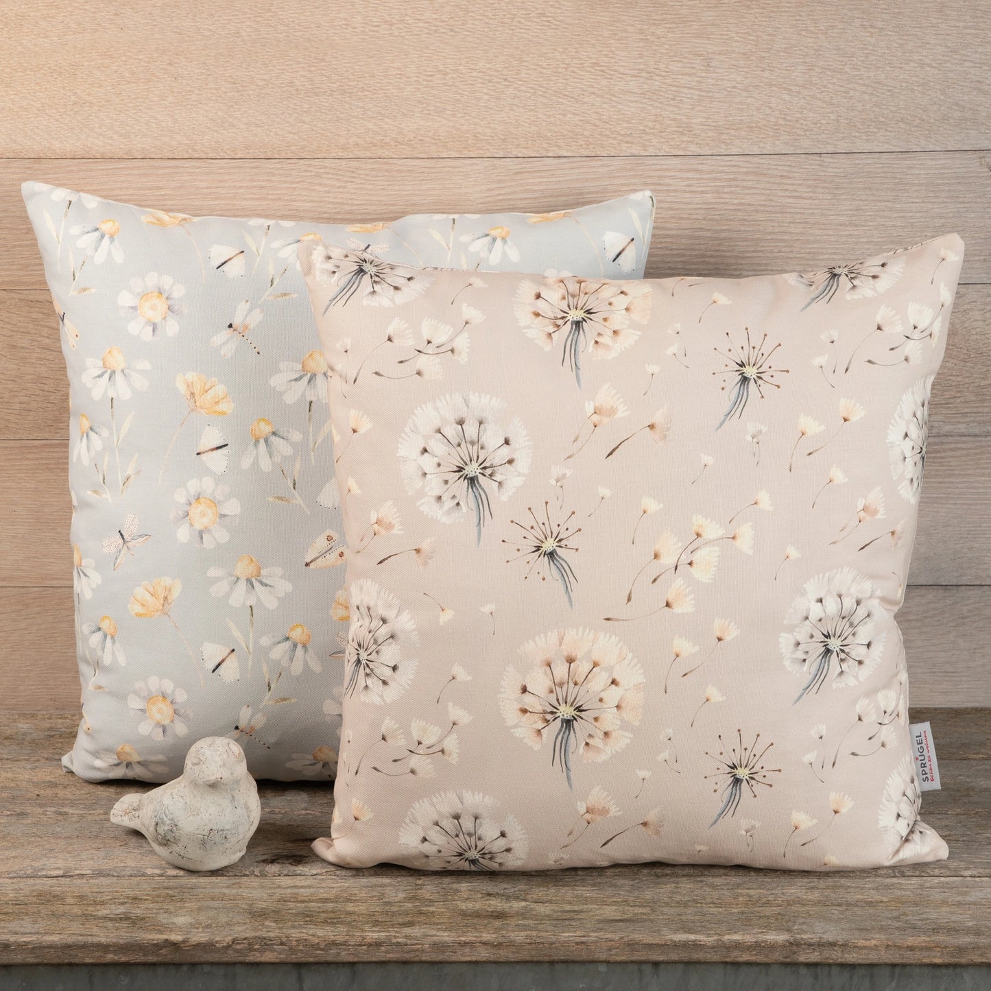 Baumwoll Kissenhülle Wiesenblumen 60x60 cm