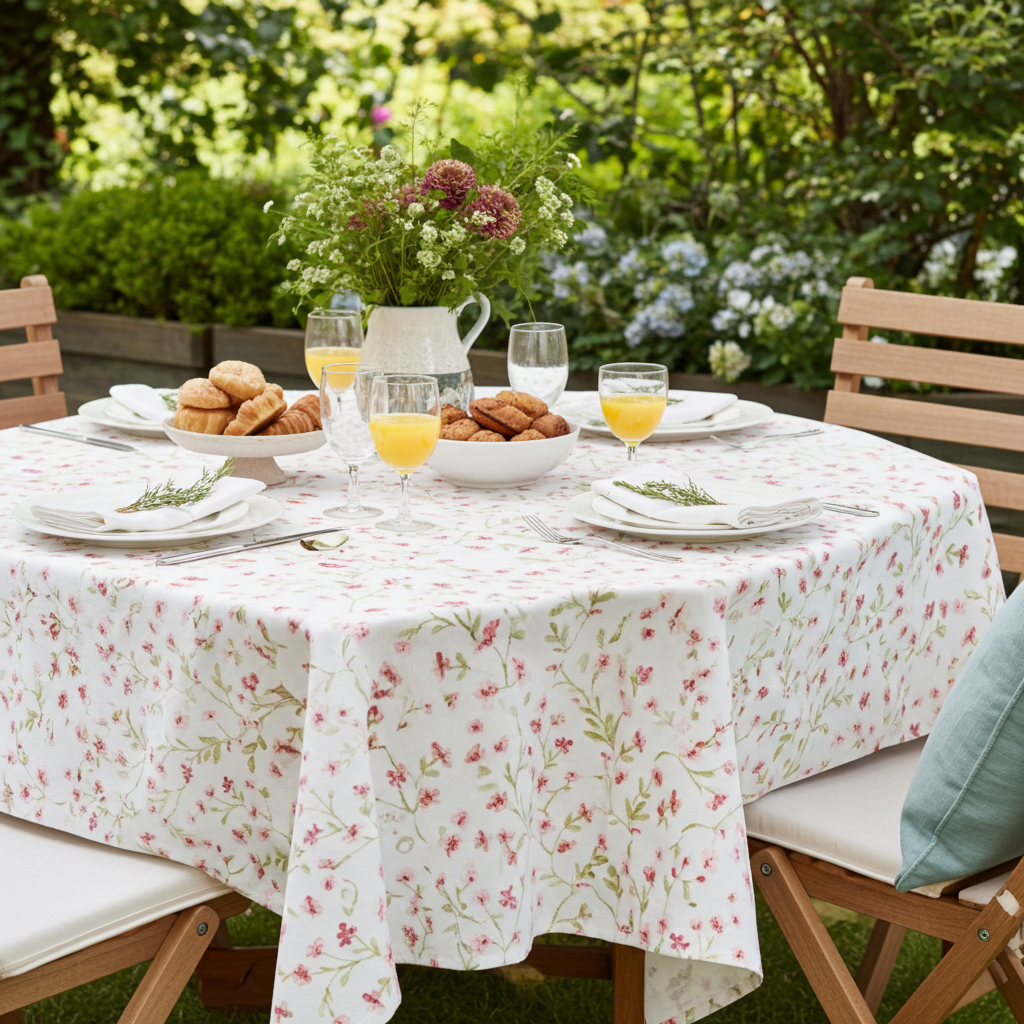 Baumwoll Tischdecke Nabari Kirschblüte 110/110 cm