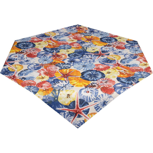 Präzisions-Druck Mitteldecke Anemonen, Seesterne & Muscheln 85x85 cm