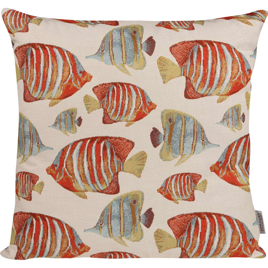 Jacquard Kissenhülle Fische 45x45 cm