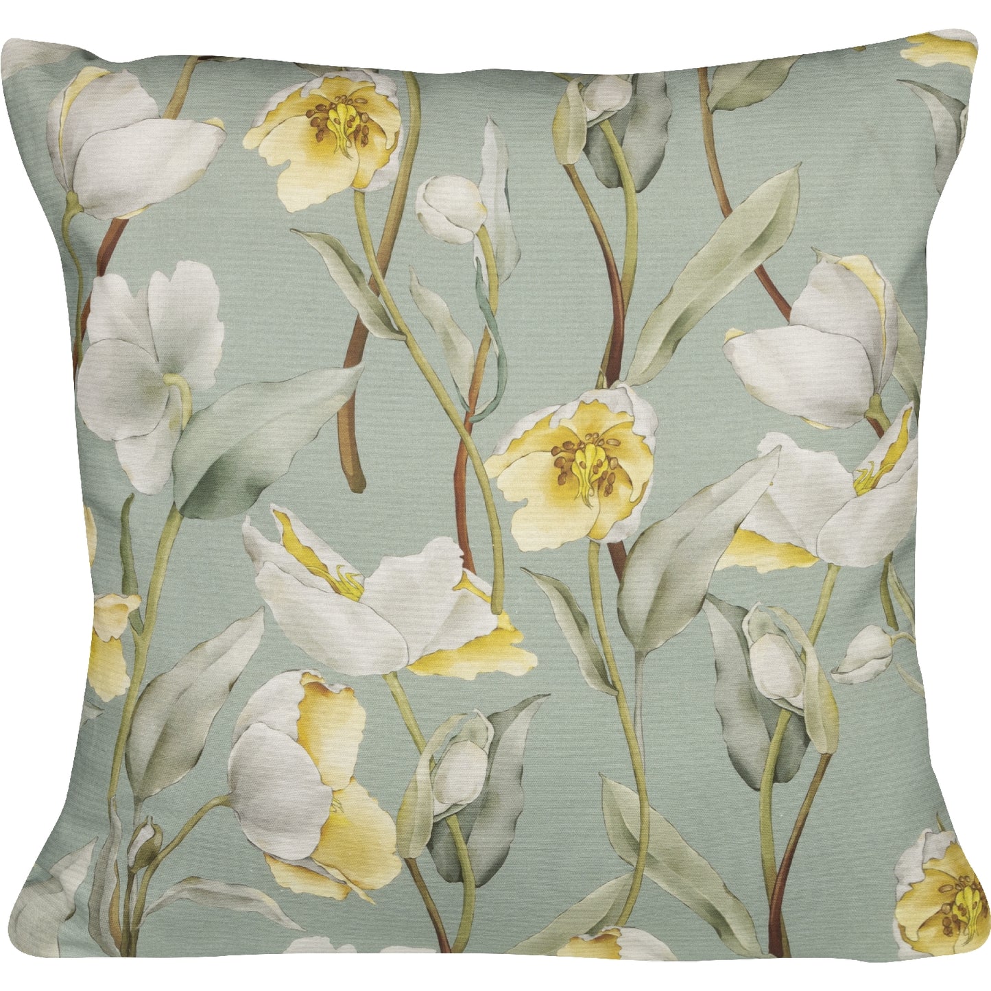 Kissenhülle mit Frühlingsblumen auf Mint - Kimberley Flowerett 50x50 cm