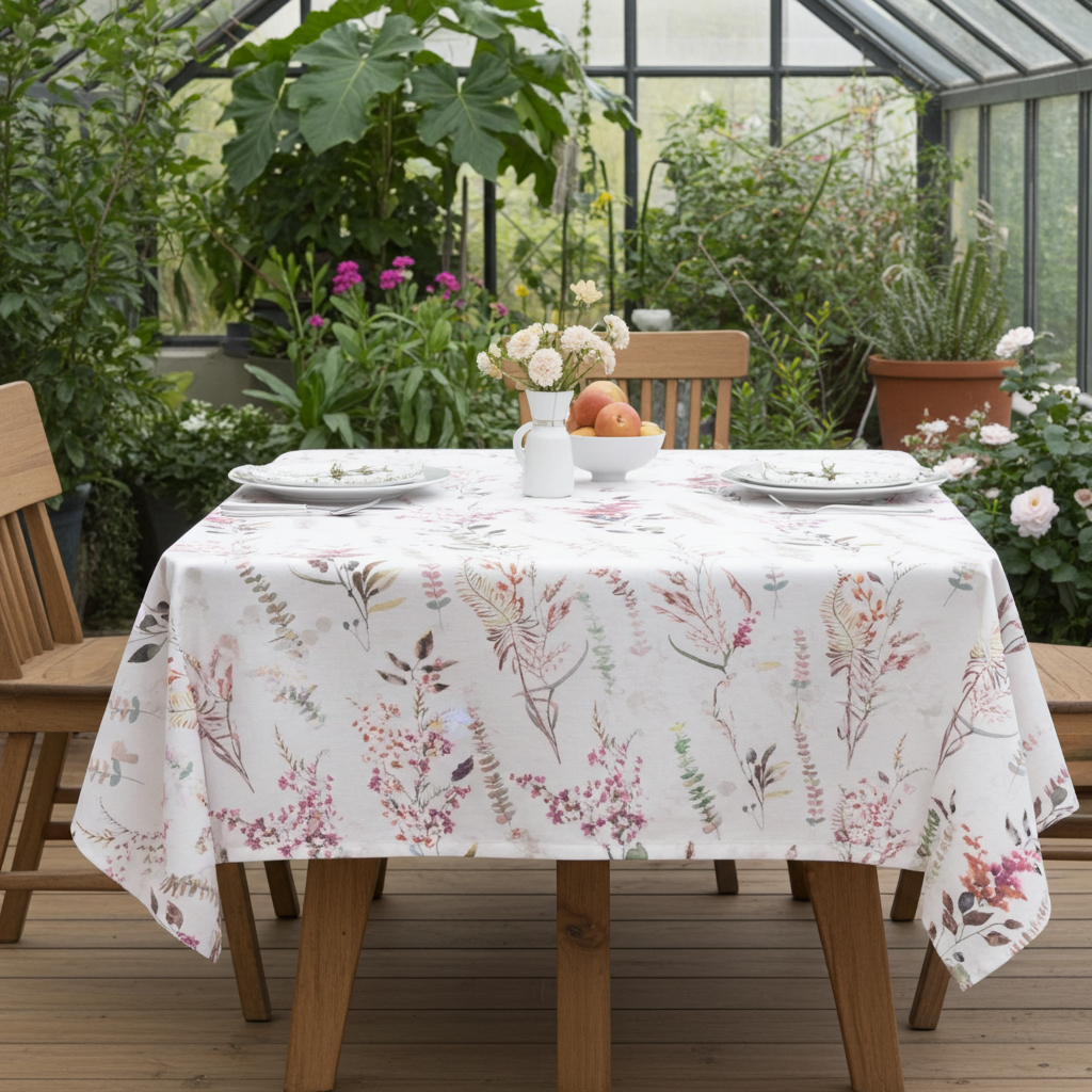 Baumwoll Mitteldecke Frühlingswildwuchs 85x85 cm