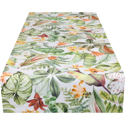Baumwoll Tischband Tropengarten 50x150 cm