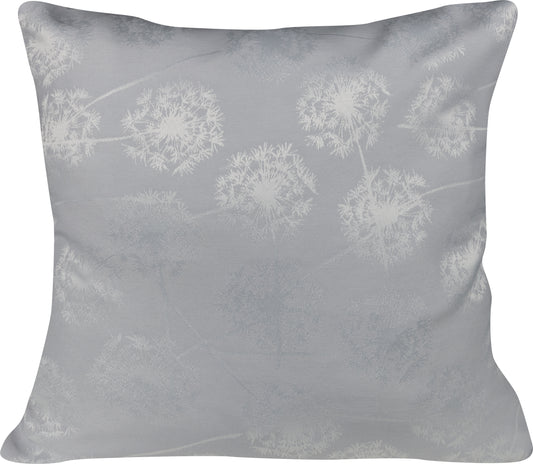 Glanzvolle Jacquard Kissenhülle Silberhauch Pusteblume 40x40
