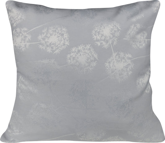 Glanzvolle Jacquard Kissenhülle Silberhauch Pusteblume 40x40