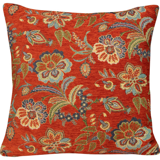 Samtweiche Chenille Kissenhülle Gazellen-Blüte 45x45 cm