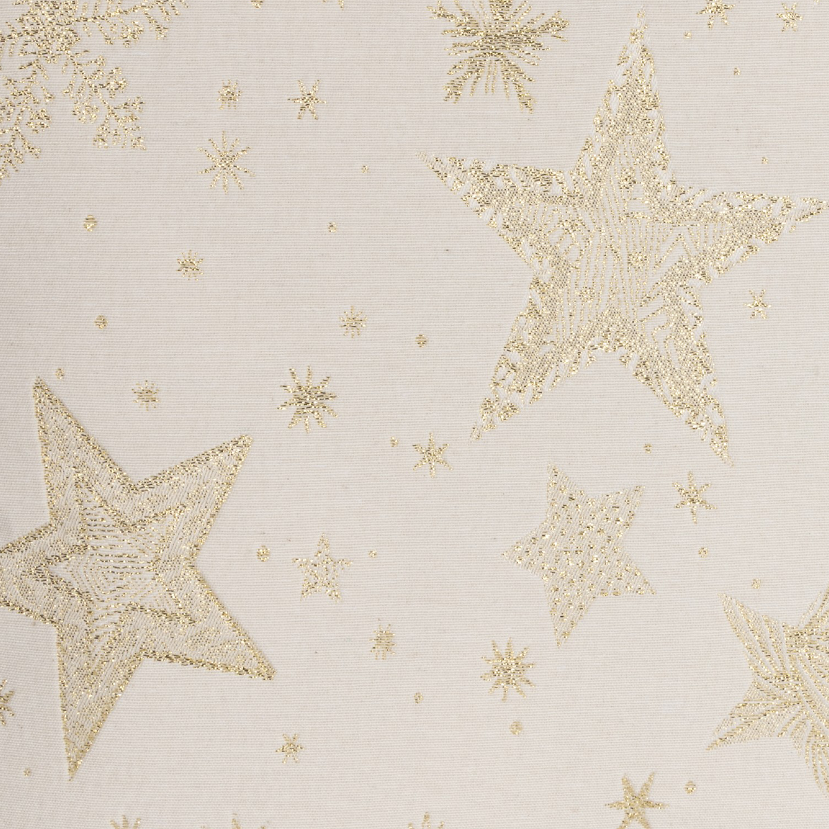 Mitteldecke Glamour Star Gold 85x85 cm | Fest & Griffig - Glitzereffekt Sterne Gold Creme