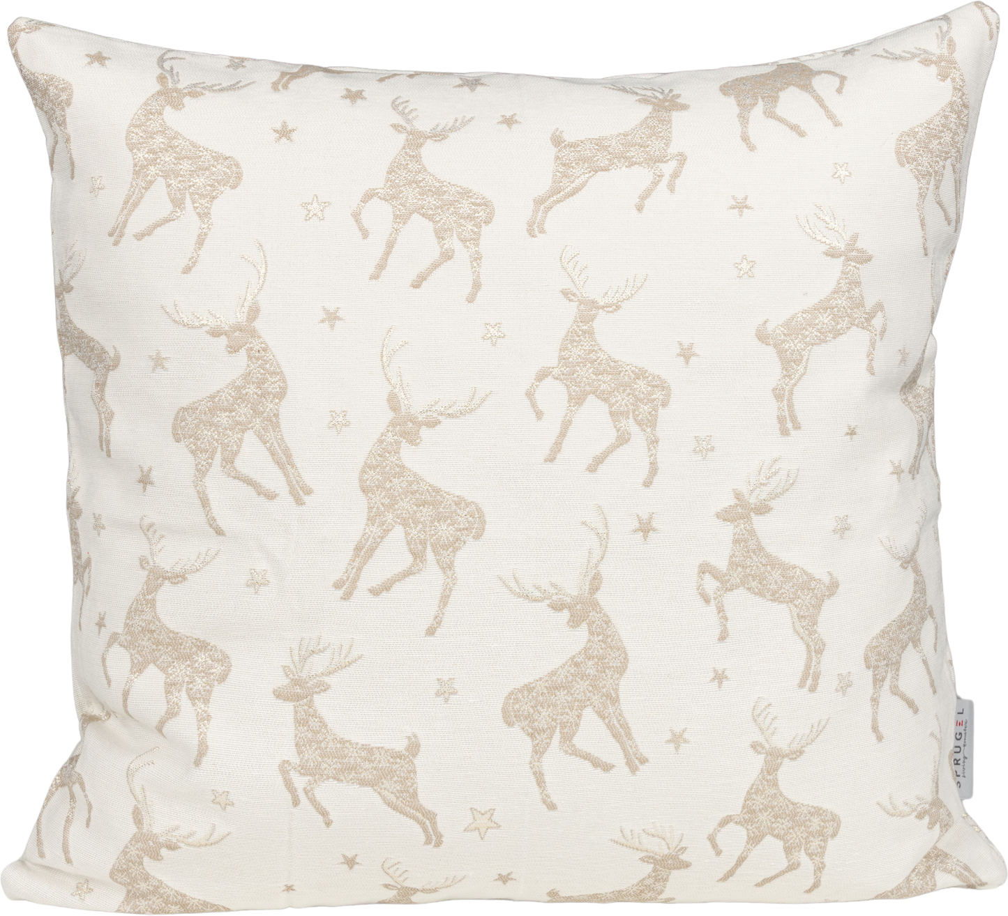 Kissenhülle Glamour Ciervo Gold 50x50 cm | Fein & Glatt - Hirsch Gold Creme Landhaus