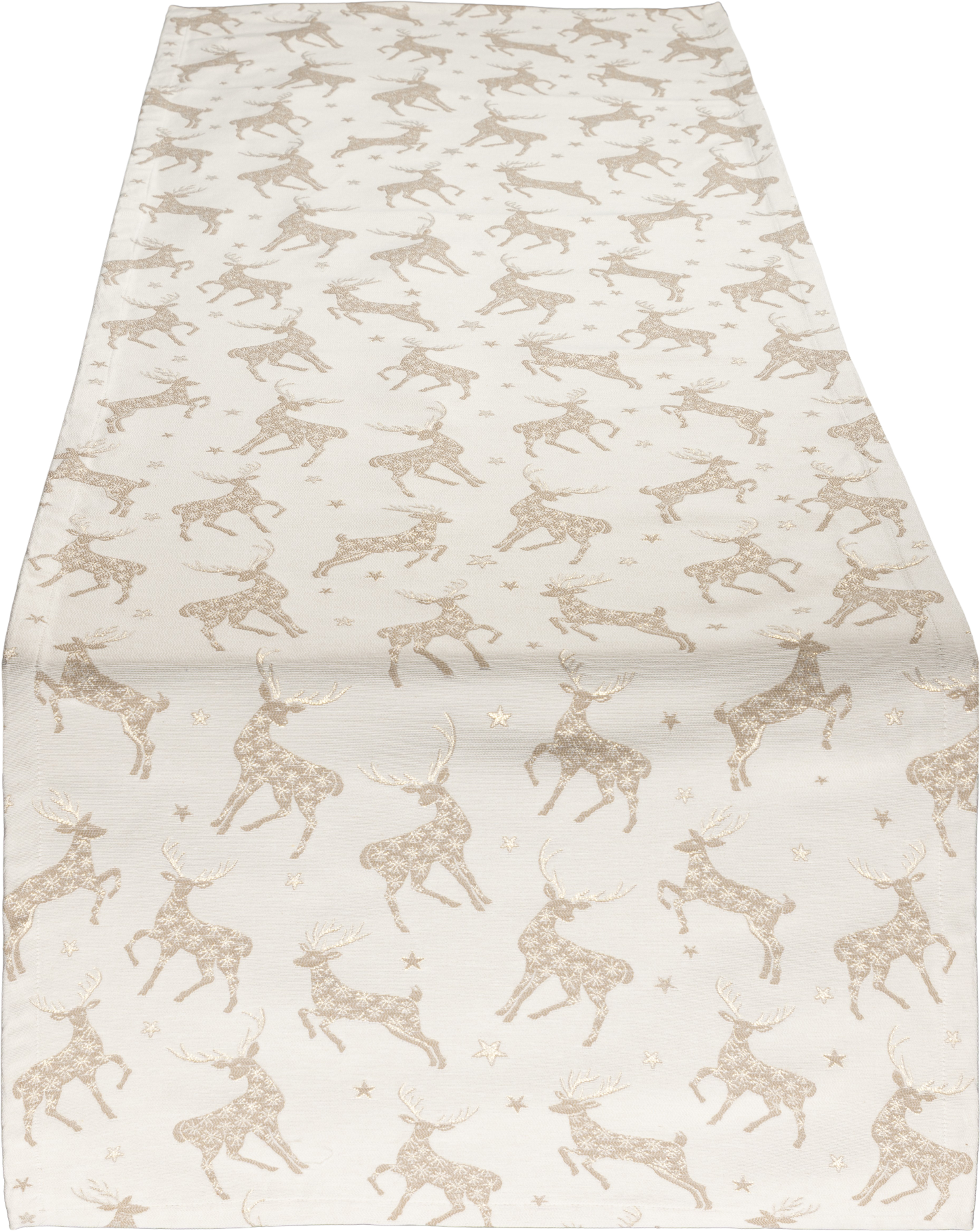 Tischband Glamour Ciervo Gold 50x150 cm | Fein & Glatt - Hirsch Gold Creme Landhaus