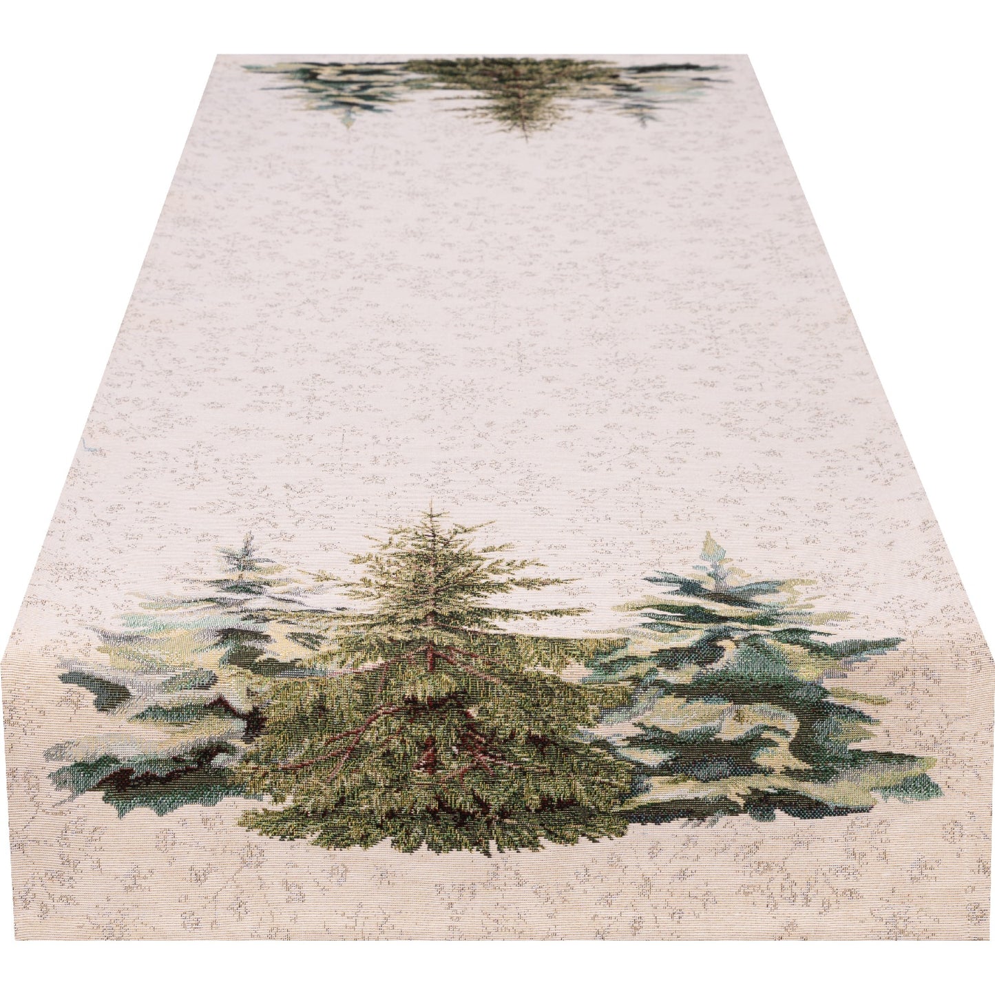 Gobelin Tischband mit Tannenbäume und Schneeflocken - Neoteric Forest - 45/150 cm - SPRÜGEL