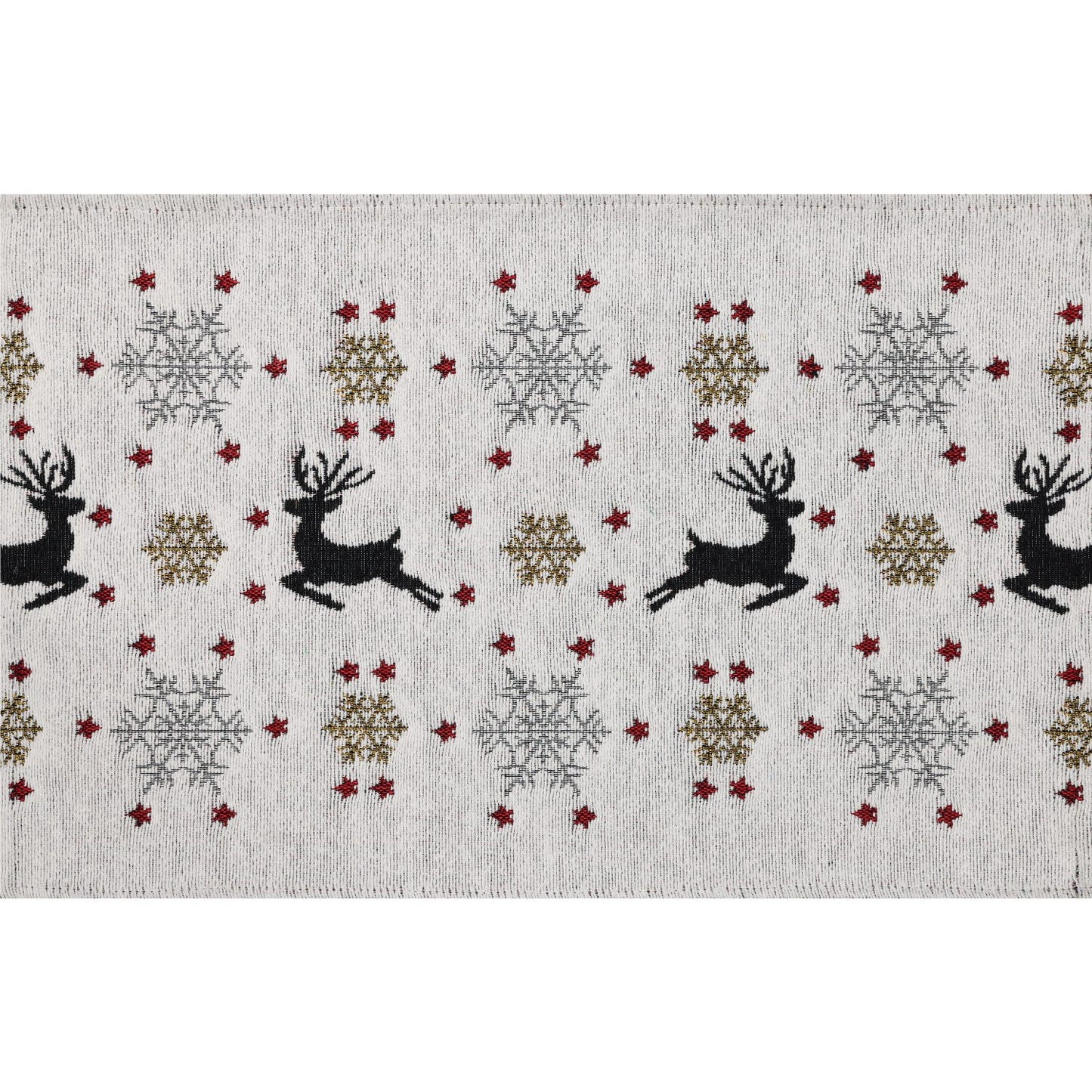 weihnachtliches Gobelin Tischset mit Rentieren, Schneeflocken und Sternen - Jumping Deer - SPRÜGEL