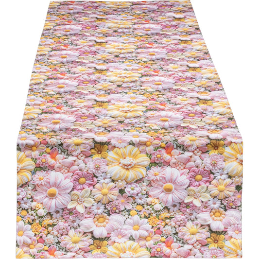 Baumwoll Tischband Blüten Illusion 40x180 cm
