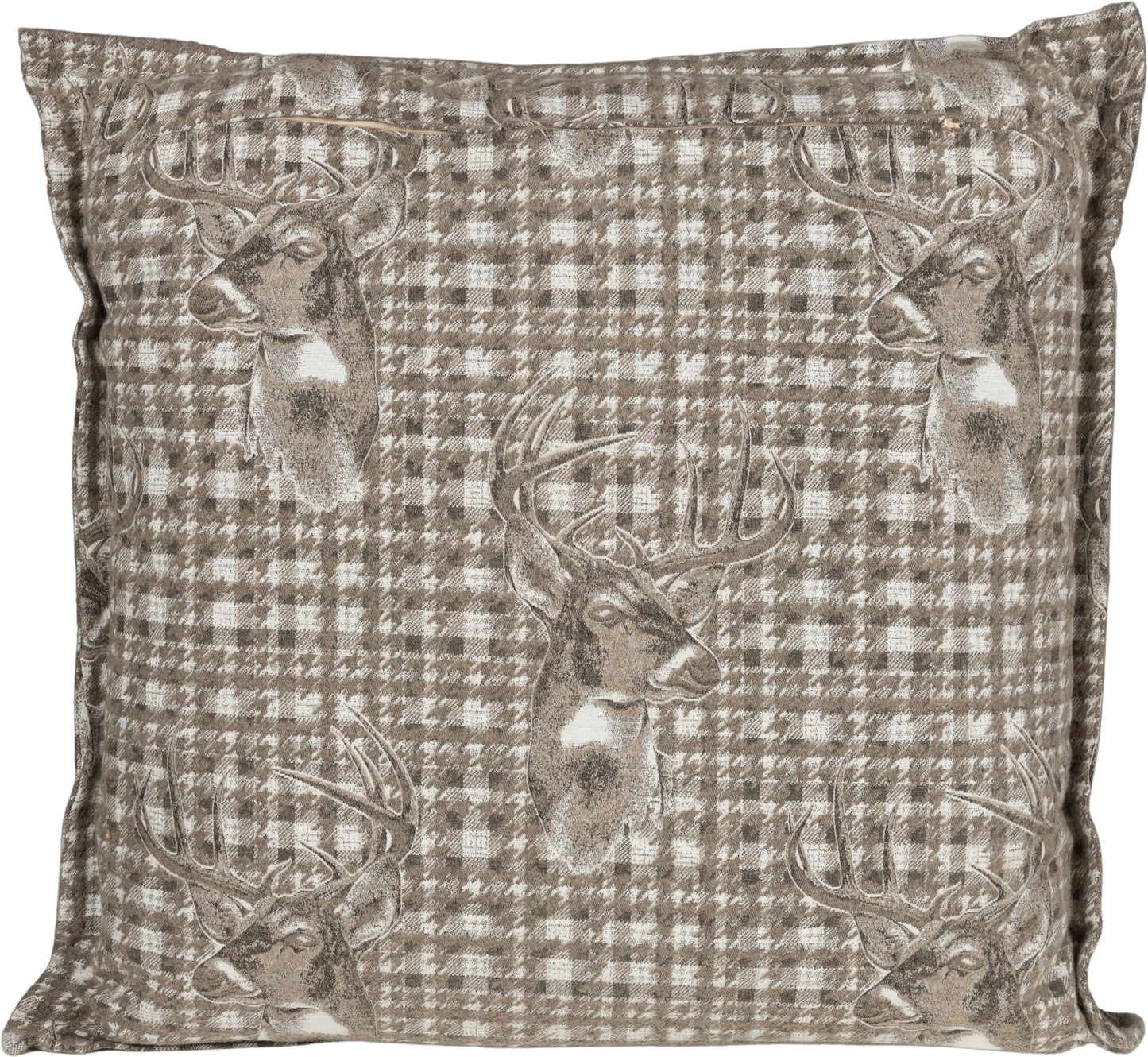 Kissenhülle Homeland Antler Taupe 40x40 cm | Filzig-Warm & Robust - Hirsch Taupe Karo