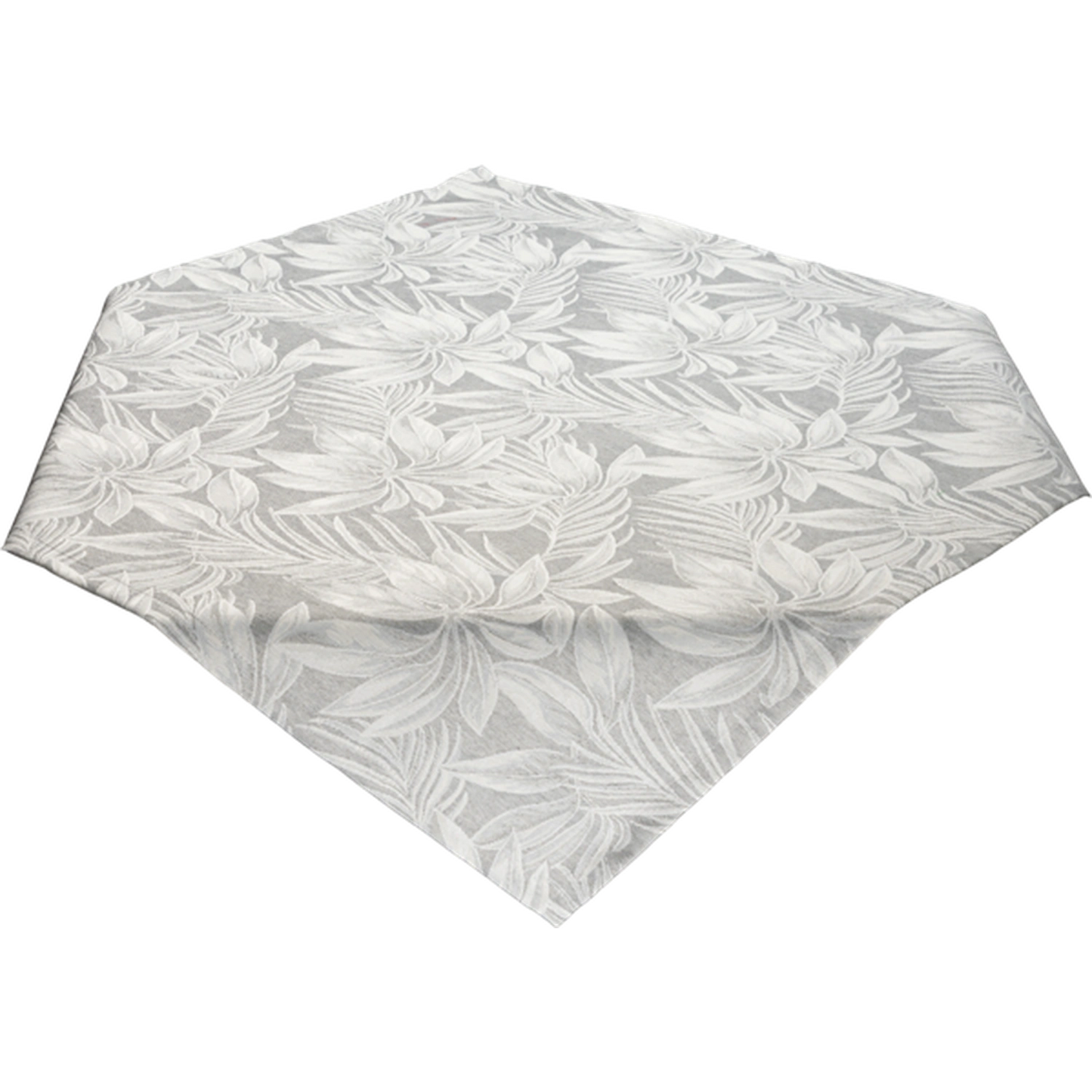 Jacquard Mitteldecke Dschungel Palmenblätter grau 85x85 cm