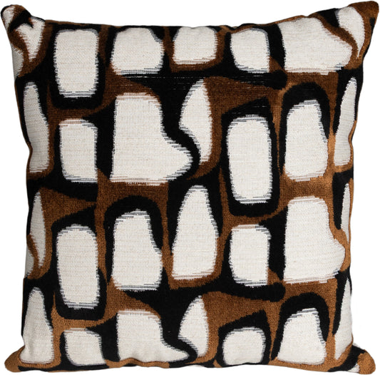 Kissenhülle Palota Pattern 45x45 cm | Fest & Griffig - moderne Abstraktion Braun Creme