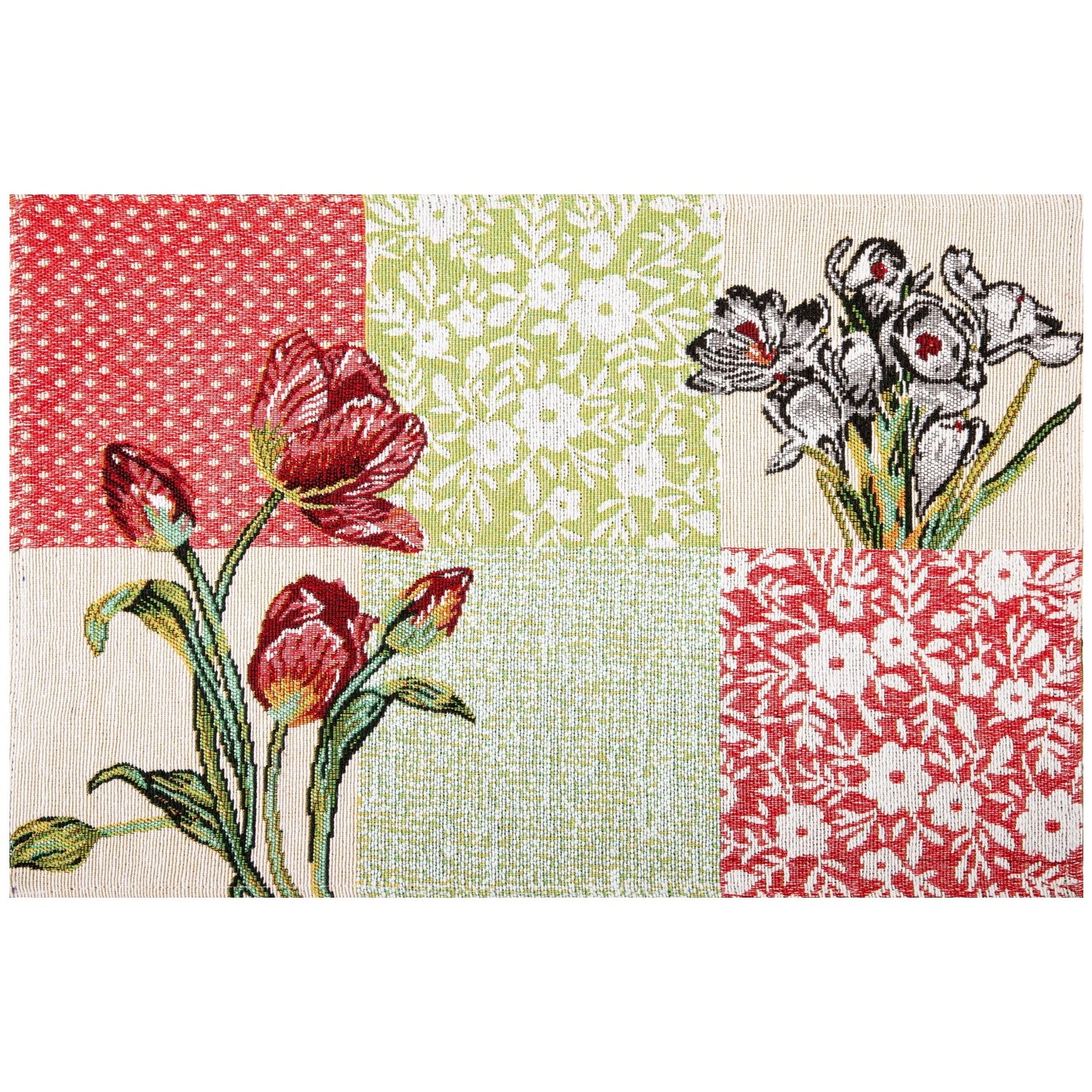 Gobelin Tischset Frühlings-Patchwork 33x50 cm
