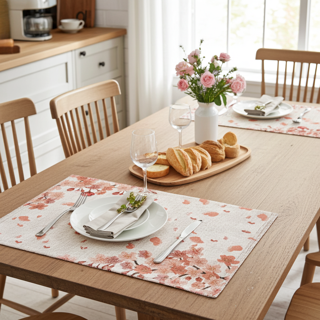 Gobelin Tischset mit zarten Kirschblüten - Cherry Blossom 33x50 cm
