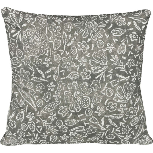 Outdoor Kissenhülle Graphitblüte grau 60x60 cm