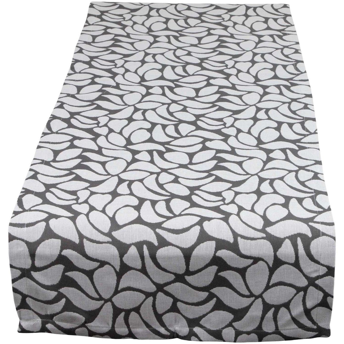 Tischläufer für Terrasse & Balkon • Hohe Lichtechtheit im Freien • Mondblumen grau | 45x150 cm