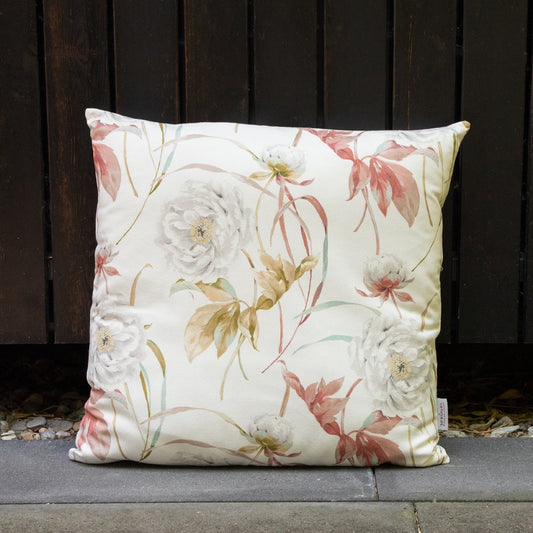 Baumwoll Kissenhülle elegante Blüten 50x50 cm