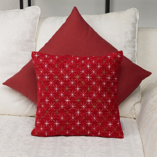 Samtweiche Chenille Kissenhülle Rot 50x50 cm