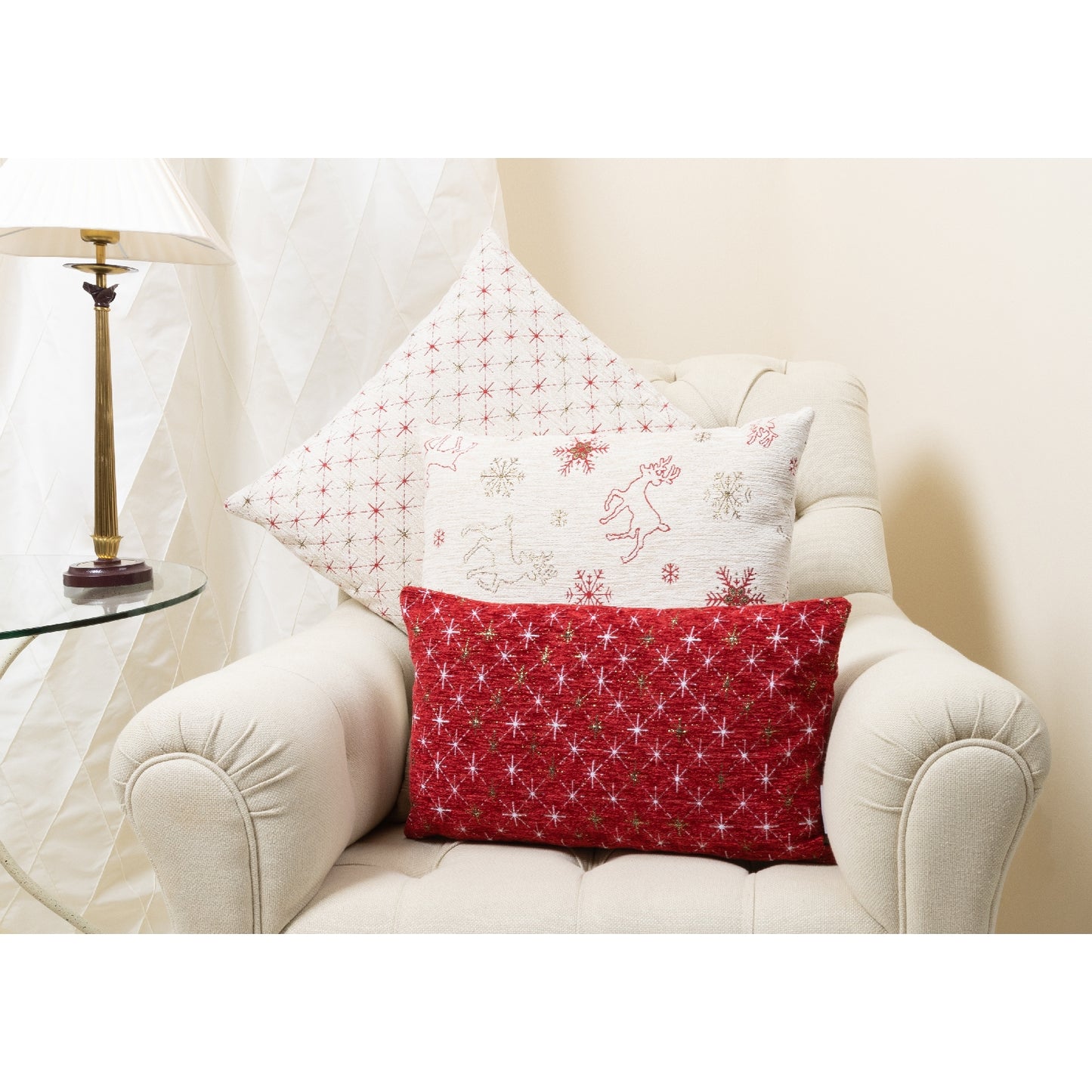 Kissenhülle Starlight red Chenille - 30x50 cm