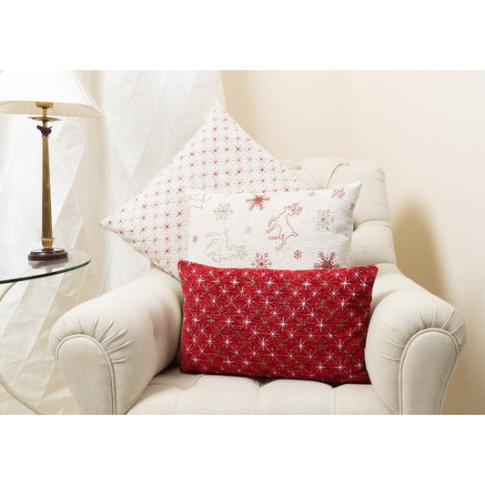 Samtweiche Chenille Kissenhülle Rot 30x50 cm