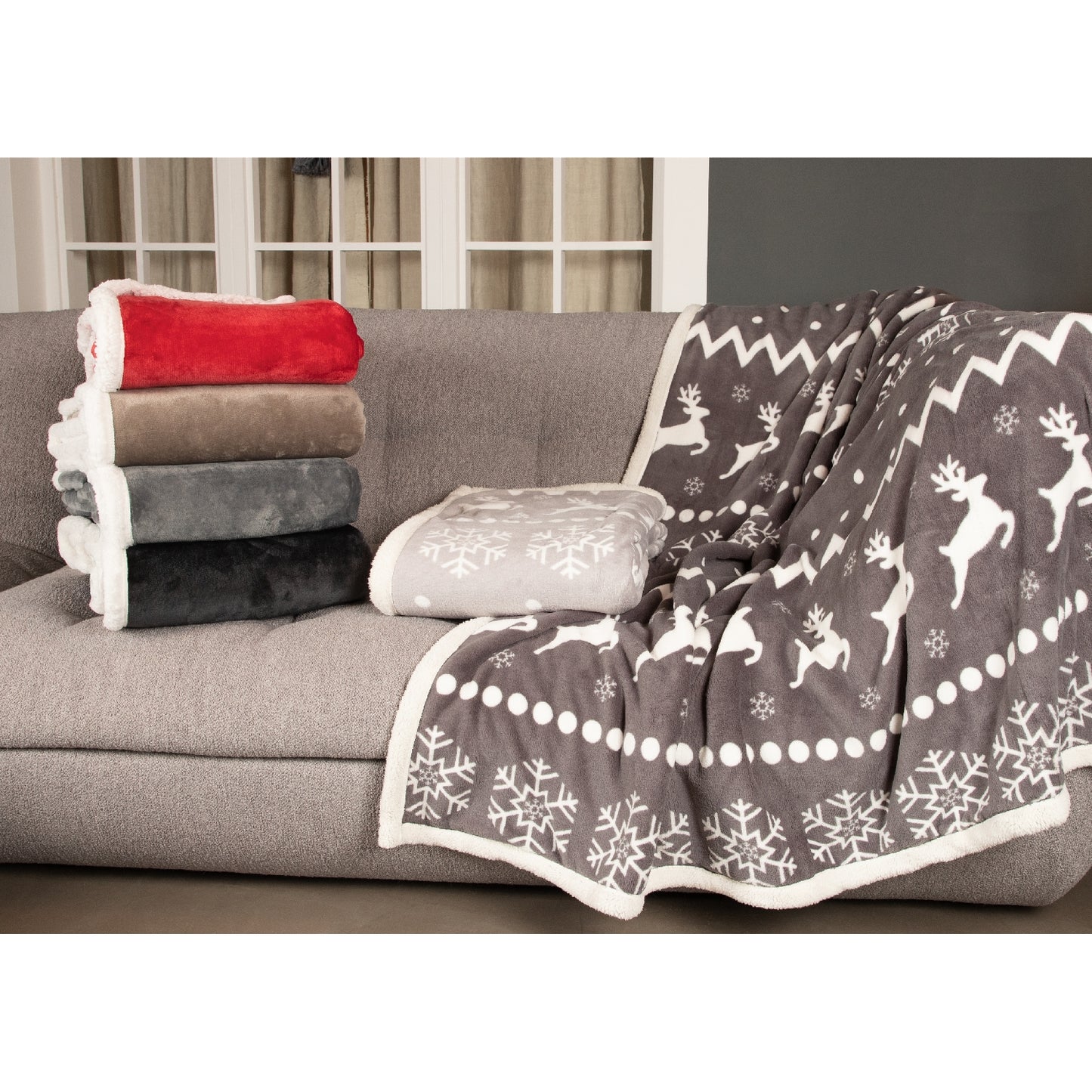 Sherpa Uni-Wohndecke, Farbe anthrazit