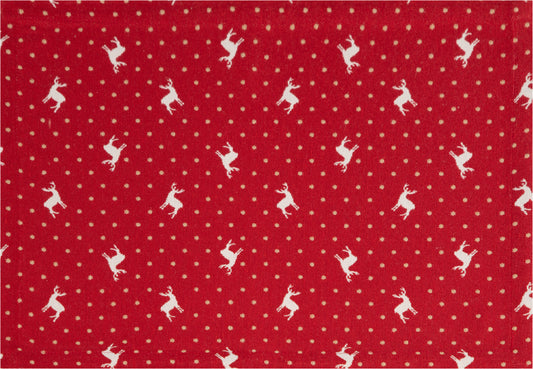 Tischset Cabana Home Deer Rot 35x50 cm | Fest & Griffig - Hirsch Motiv Rot Landhaus