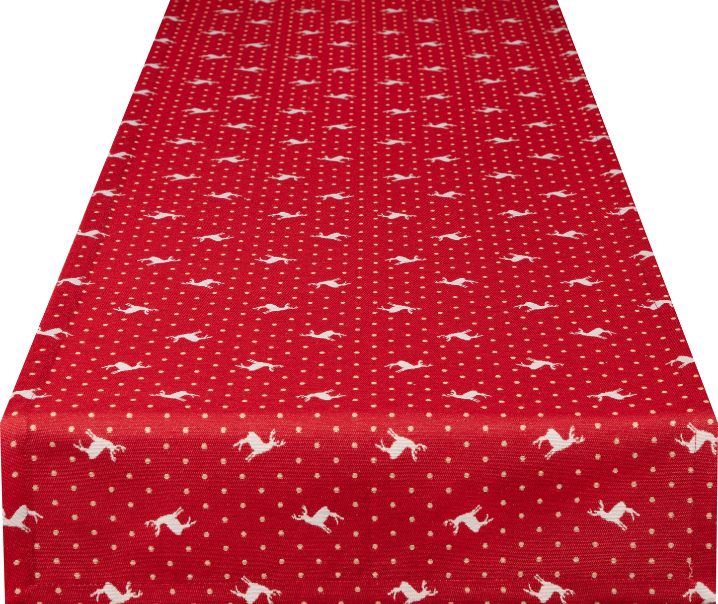 Tischband Cabana Home Deer Rot 50x150 cm | Fest & Griffig - Hirsch Motiv Rot Landhaus