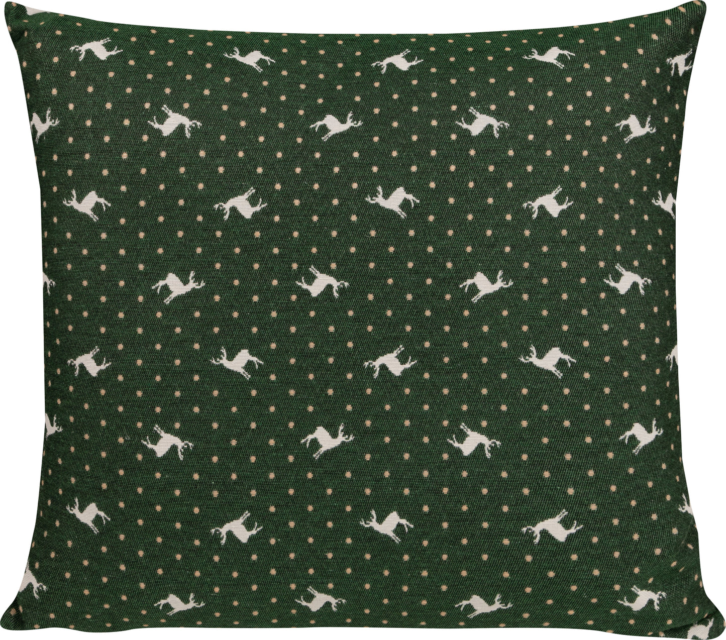 Kissenhülle Cabana Home Deer Grün 50x50 cm | Fest & Griffig - Hirsch Motiv Waldgrün Landhaus