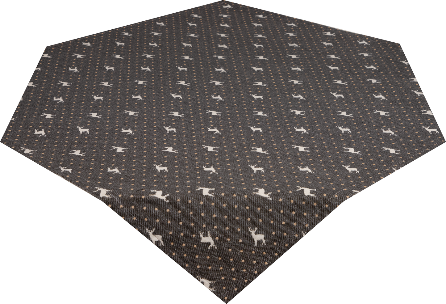 Mitteldecke Cabana Home Deer Grey 85x85 cm | Fest & Griffig - Hirsch Motiv Grau Landhaus