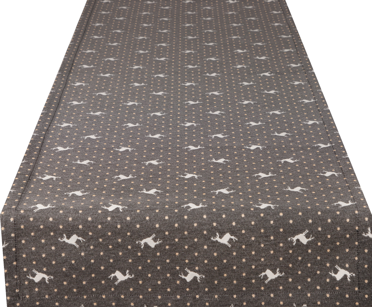 Hochwertiges Tischband Cabana Home Deer 50x150 cm | Hirsch Grau Landhausstil