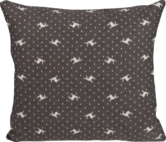 Kissenhülle Cabana Home Deer Grey 40x40 cm | Fest & Griffig - Hirsch Motiv Grau Landhaus