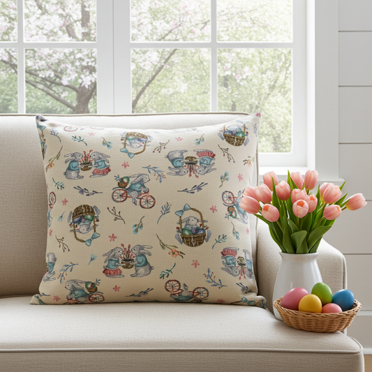 Gobelin Kissenhülle Hasen Rendezvous 60x60 cm