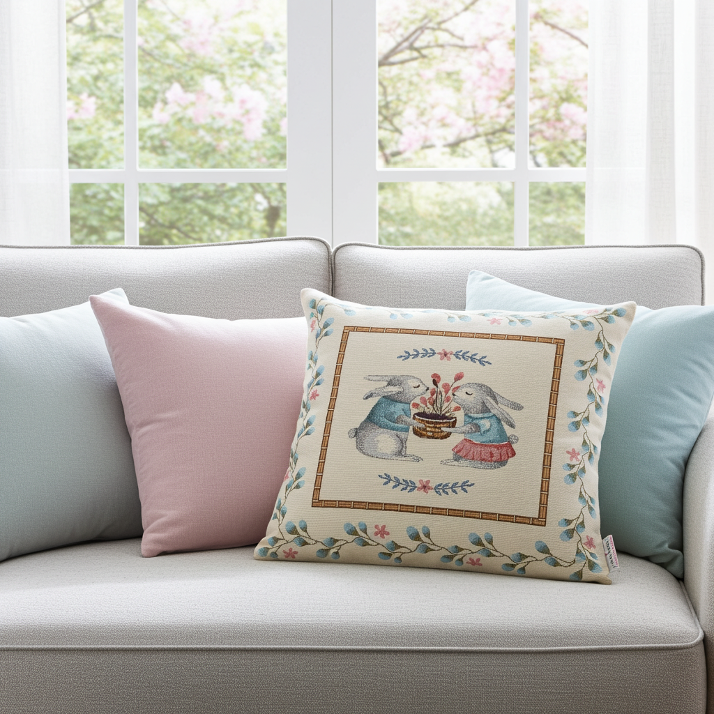 Gobelin Kissenhülle Osterduft 45x45 cm