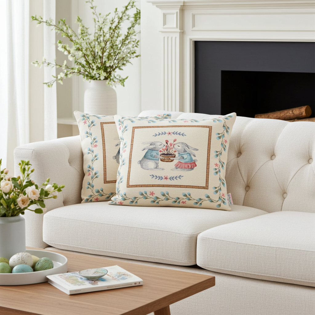 Gobelin Kissenhülle Osterduft 45x45 cm