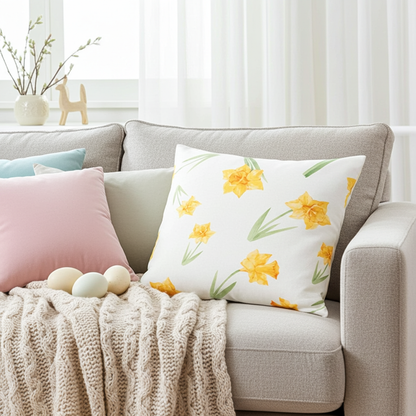 Kissenhülle Osterglocken Gruß - Roger Flower 40x40 cm