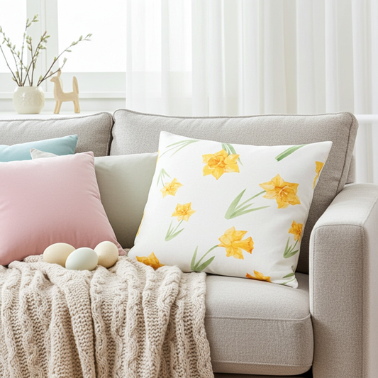 Kissenhülle Osterglocken Gruß - Roger Flower 40x40 cm