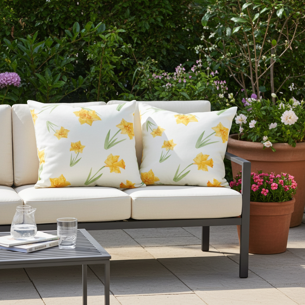 Kissenhülle Osterglocken Gruß - Roger Flower 40x40 cm