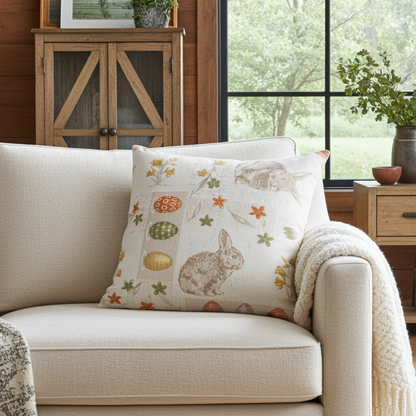 Mischgewebe Kissenhülle Oster Kacheln 50x50 cm